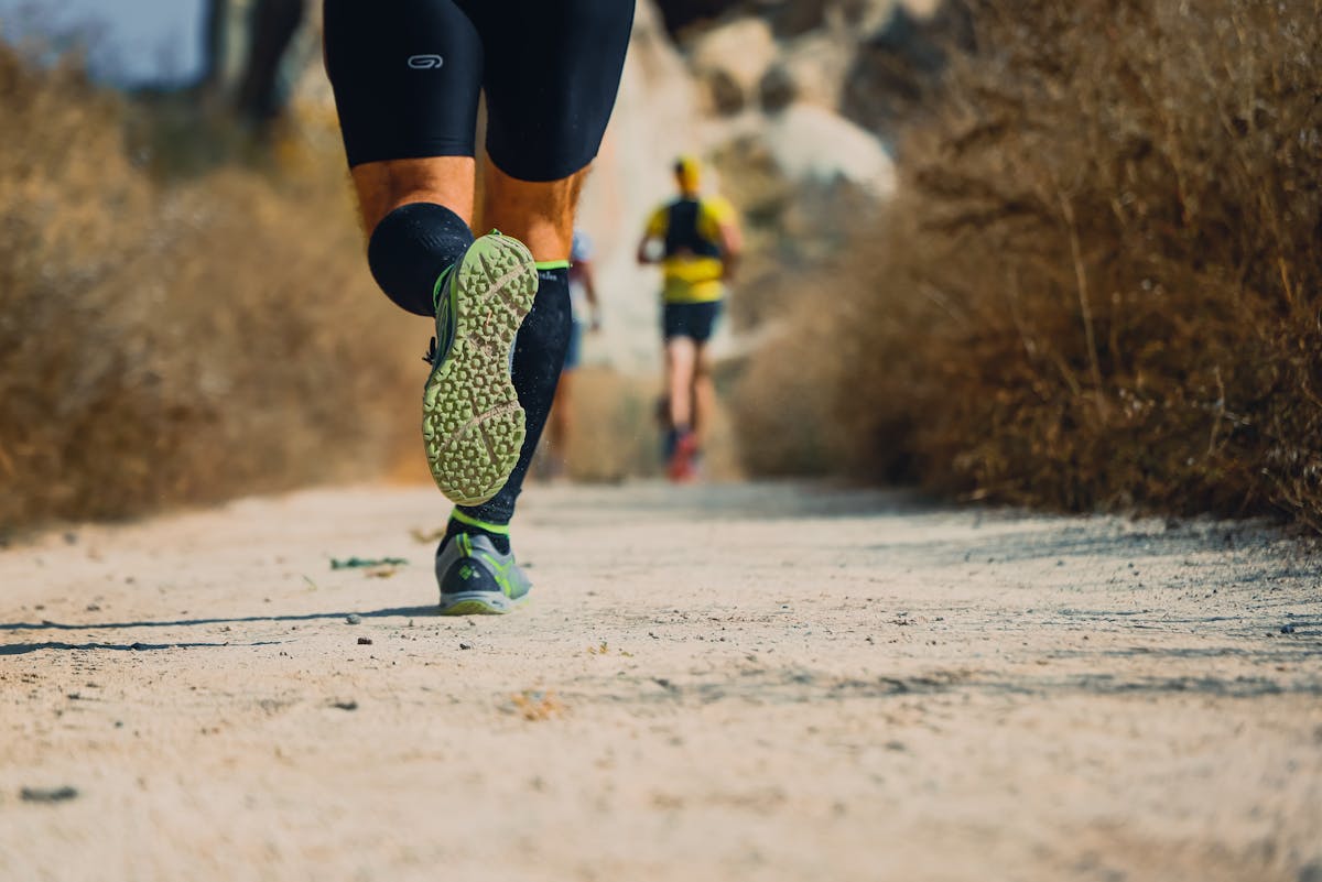 Runner on a trail preparing for a half marathon